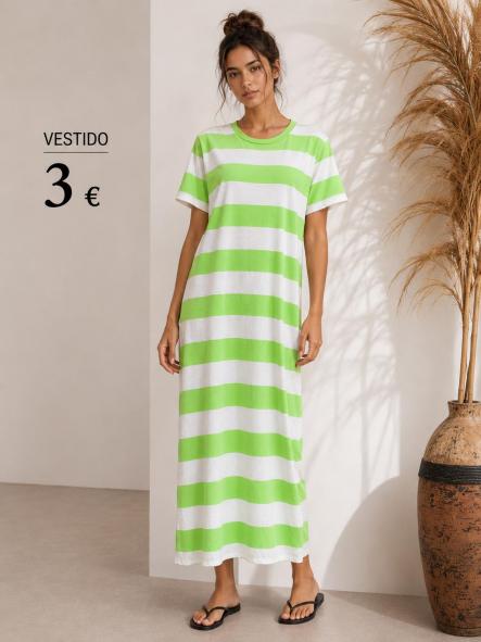 VESTIDO RAYAS VERDES