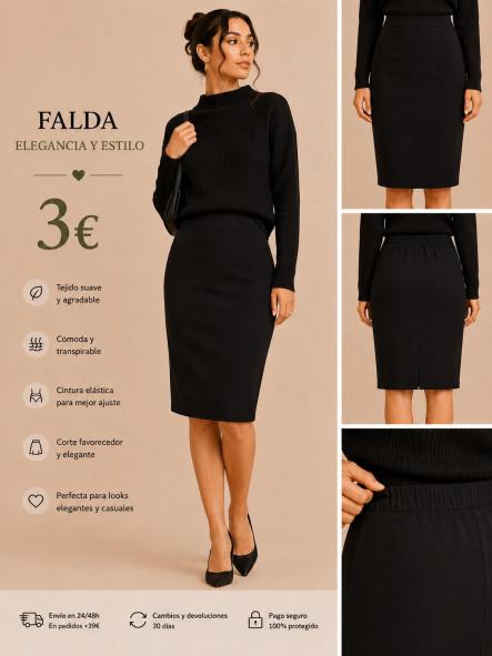 FALDA EJECUTIVA TALLA 36