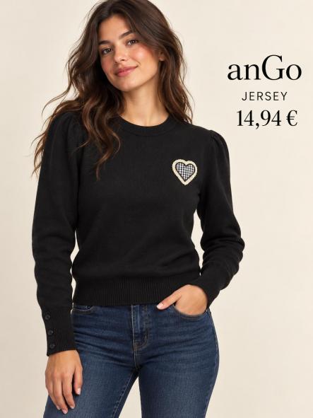 CAMISETA MANGA LARGA CORAZON NEGRA [0]