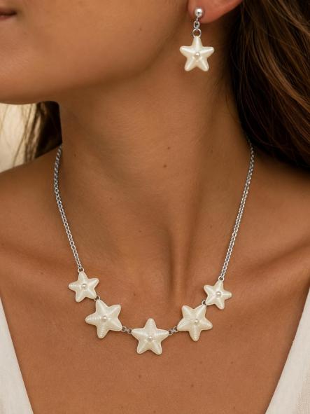 CONJUNTO COLLAR Y PENDIENTES ESTRELLA [0]