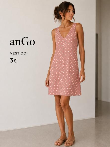 VESTIDO LUNARES ROSAS