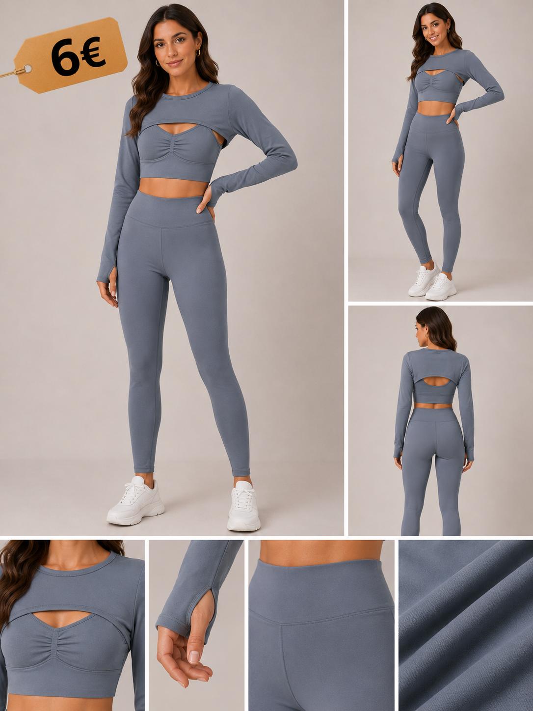 CONJUNTO ELASTICO deportivo GRIS