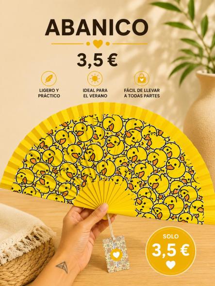 ABANICO PATOS AMARILLO