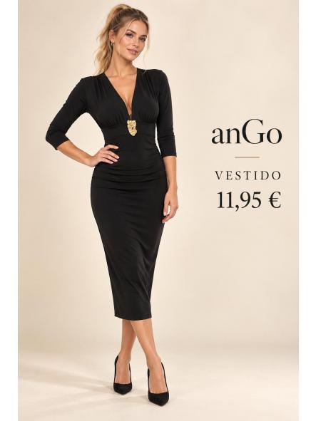 VESTIDO NEGRO detalle dorado (FIESTA) [0]