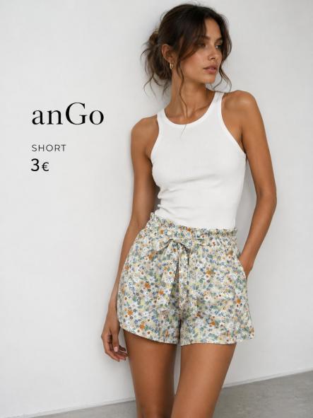 SHORT TURQUESA. FLORES [0]