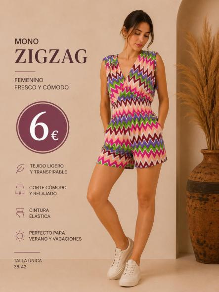 MONO LICRA FRIA ZIG ZAG  TONOS ROSAS [0]