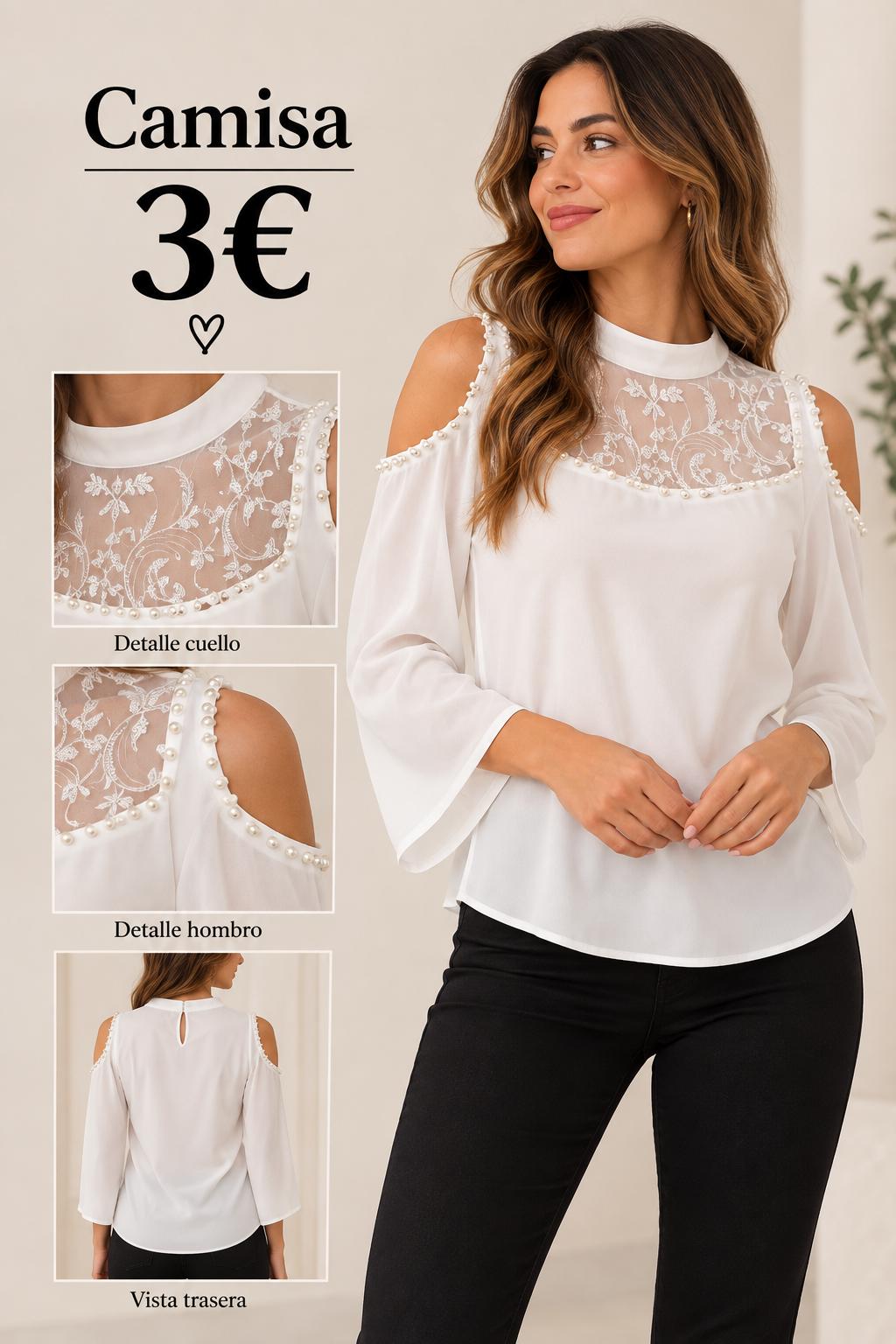 CAMISA ENCAJE BLANCA