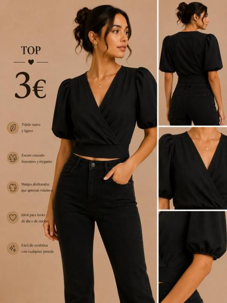 CAMISETA  TOP  NEGRO [0]