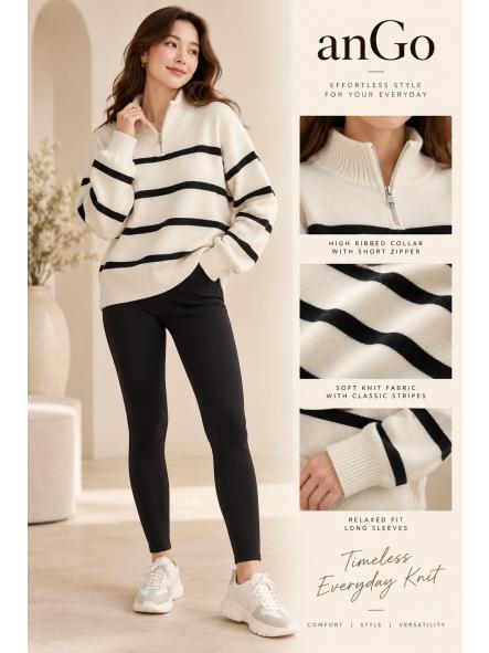 JERSEY CREMALLERA BLANCO C/NEGRO