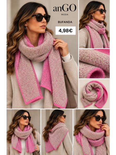 BUFANDA CAMEL Y ROSA [0]