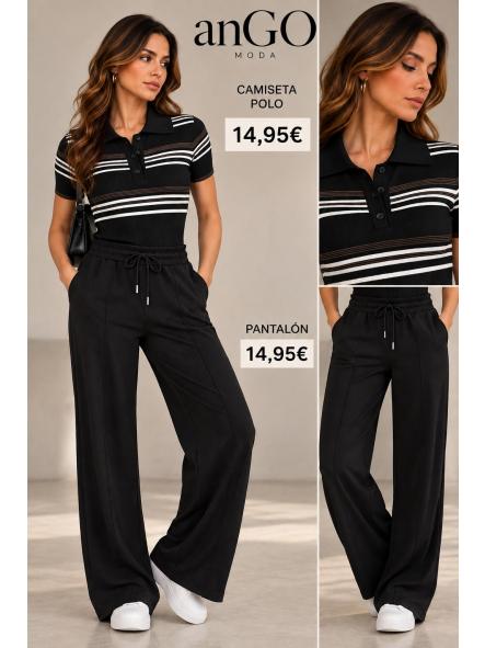 CAMISETA POLO NEGRO