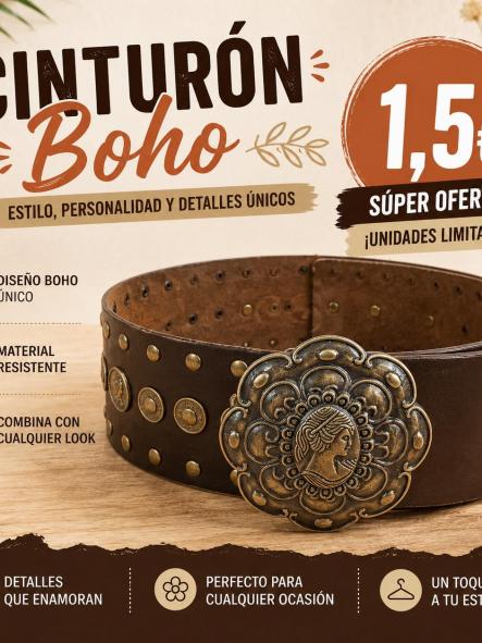 CINTURON BOHO MARRON