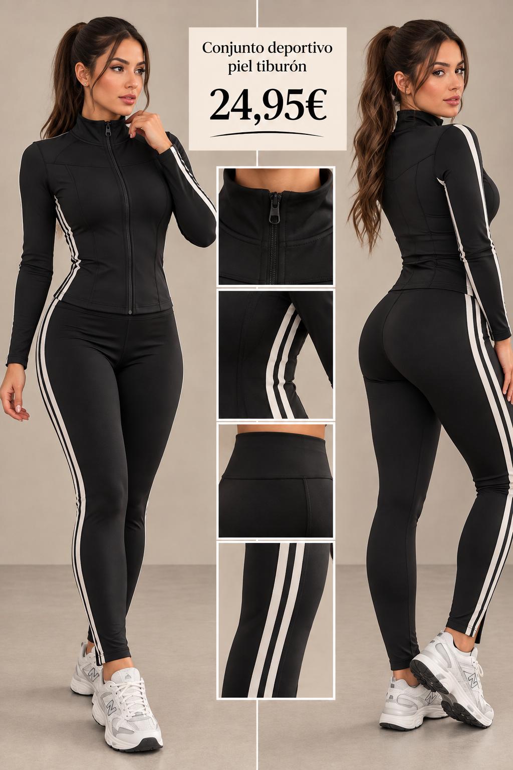 CONJUNTO PIEL TIBURON FAJA NEGRO