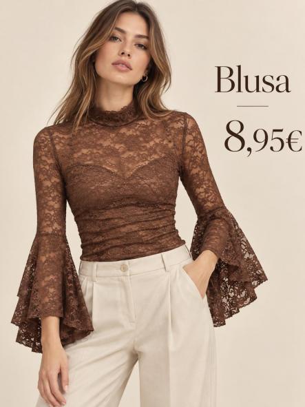 BLUSA BOHO MARRON