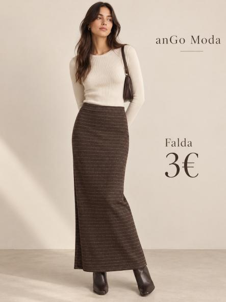 FALDA PUNTO MARRON