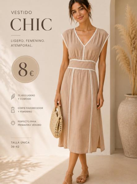 VESTIDO LINO TENDENCIA BEIG [0]