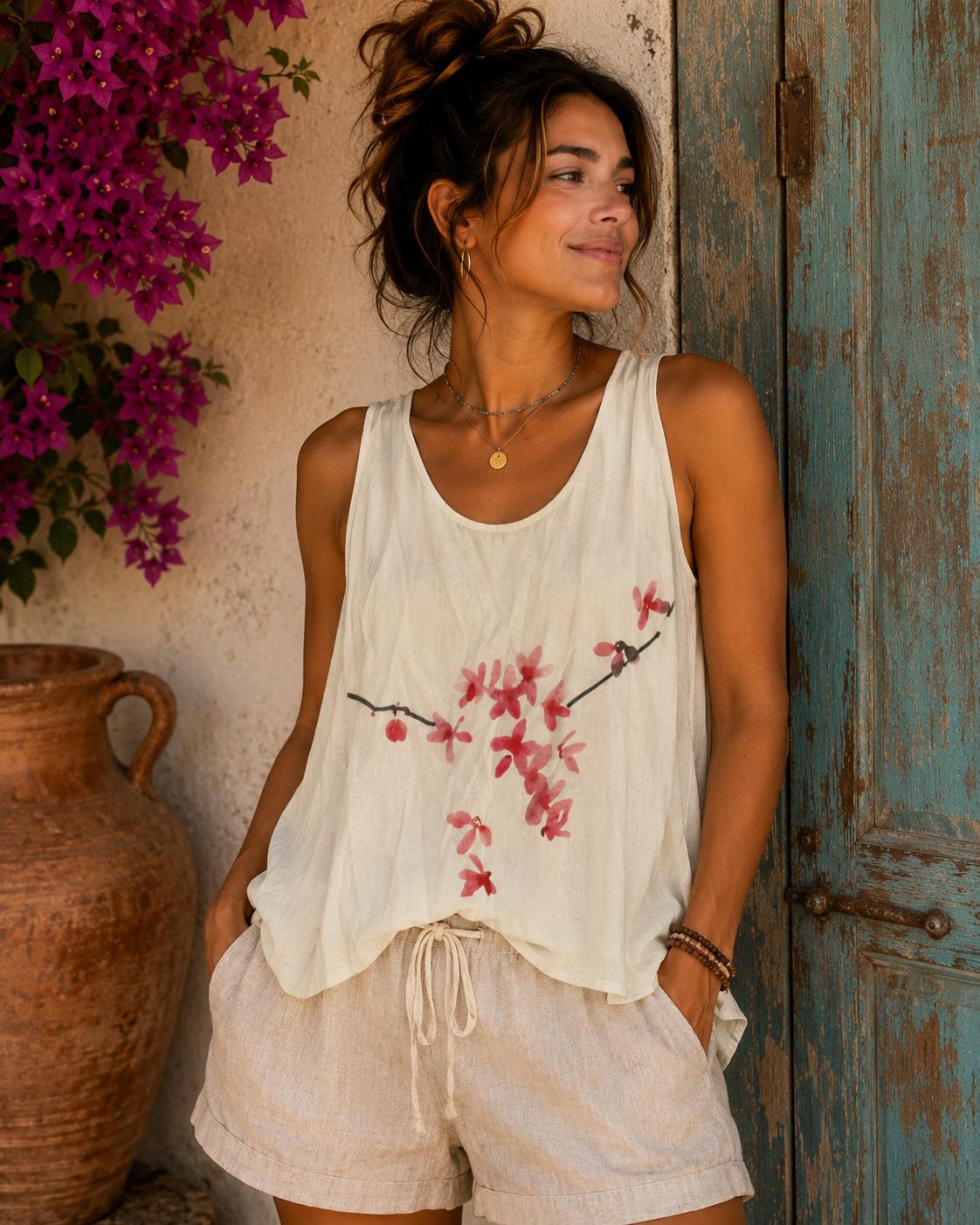 CAMISETA FLOR CEREZO