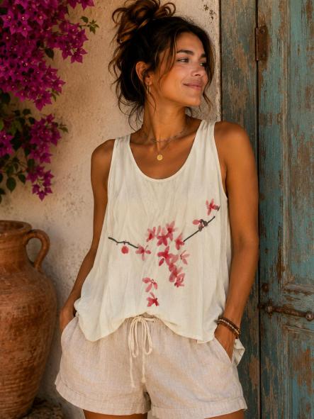 CAMISETA FLOR CEREZO