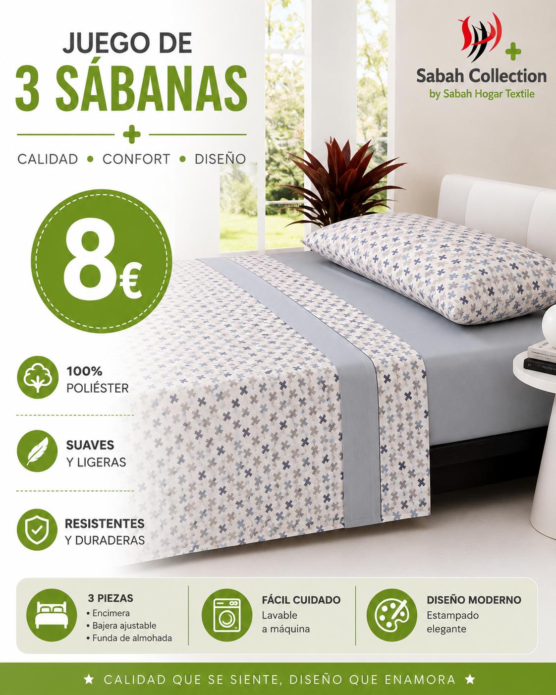 SABANA TRES PIEZAS HOJITAS GRISES 105