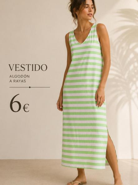 VESTIDO ALGODON RAYAS FLUOR VERDES [0]