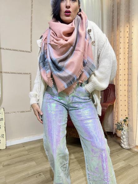 BUFAMANTA DE CUADROS rosa