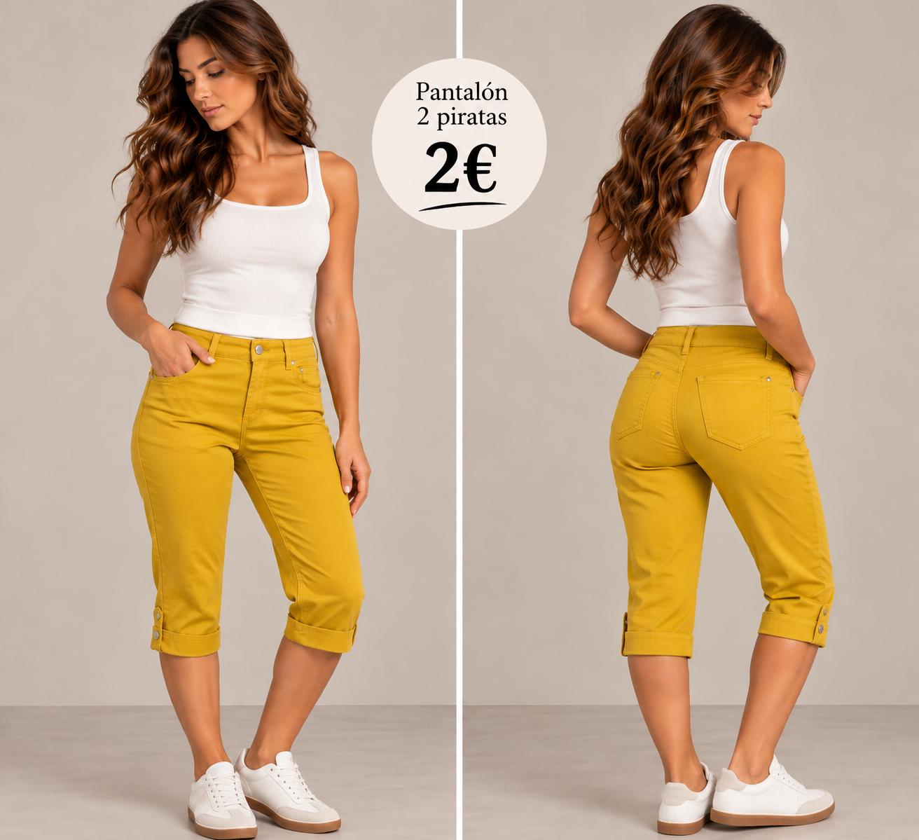 PANTALON PIRATA AMARILLO