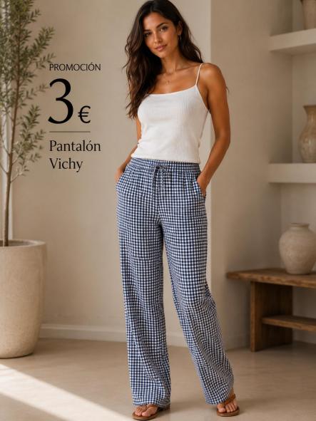 PANTALON VICHY AZUL