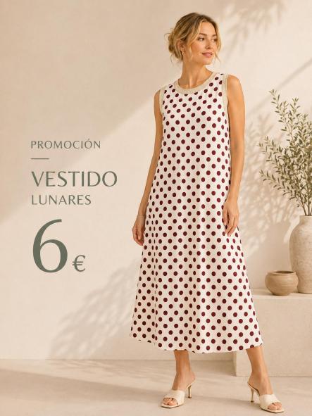 VESTIDO LUNARES GRANATES FONDO HUESO [0]