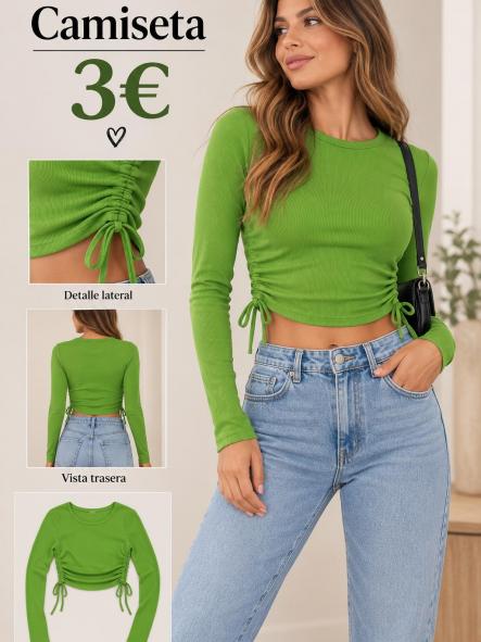 CAMISETA MANGA LARGA verde fluor