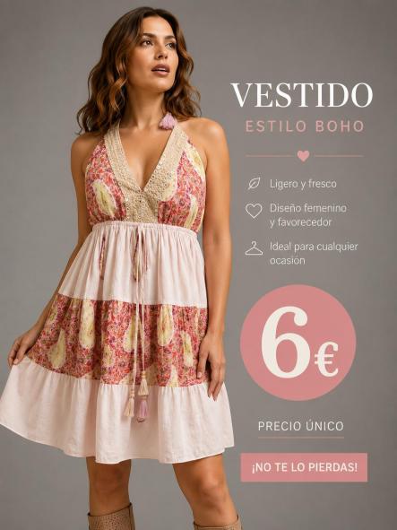 VESTIDO boho coral [0]