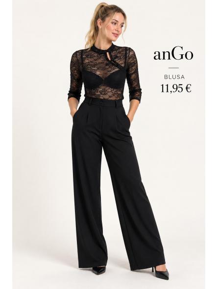 BLUSA ENCAJE FIESTA NEGRA  [0]