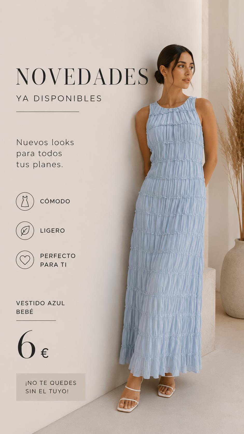 Vestido FFRUNCIDO AZUL