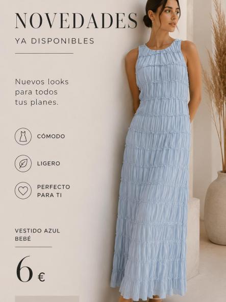 Vestido FFRUNCIDO  AZUL [0]