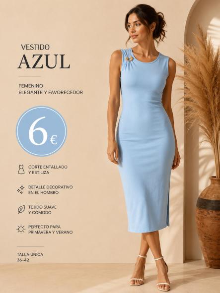 VESTIDO  AZUL CONCHA [0]