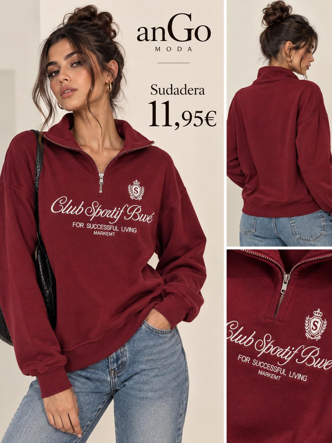 SUDADERA GRANATE