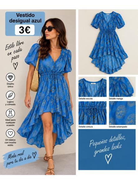 VESTIDO AZUL DESIGUAL  [0]