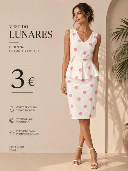 VESTIDO LUNARES ROSA