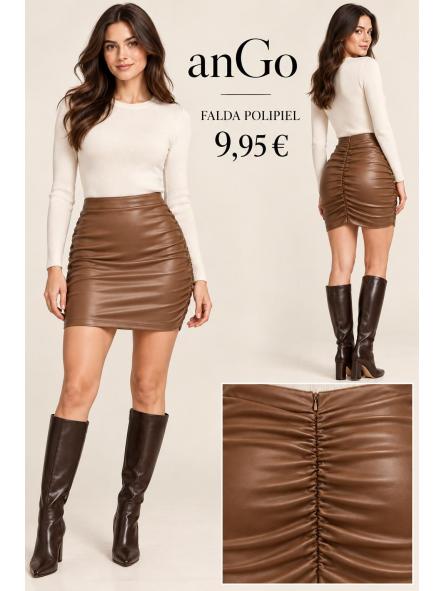 FALDA POLIPIEL CAMEL [0]