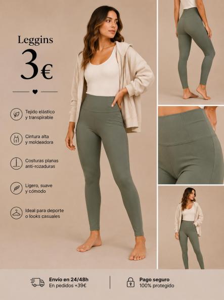 PANTALÓN LEGGINS ELÁSTICO VERDE TALLA XL [0]