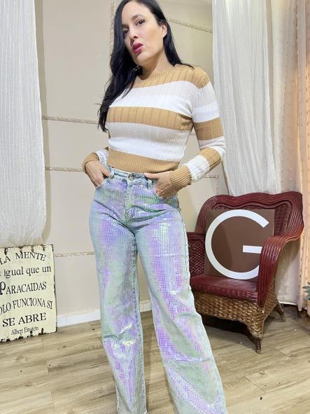 JERSEY MARRON Y blanco