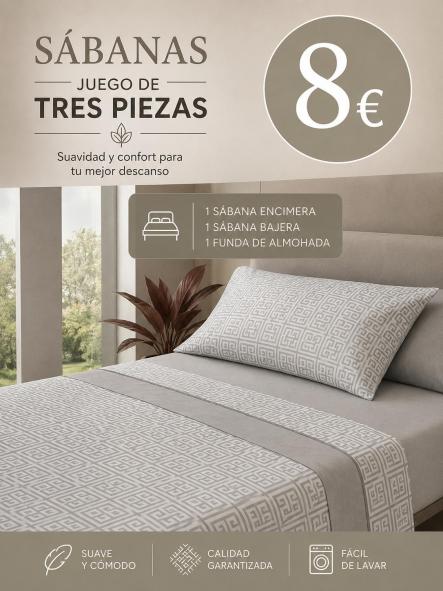 SABANA TRES PIEZAS GEO GRIS 135