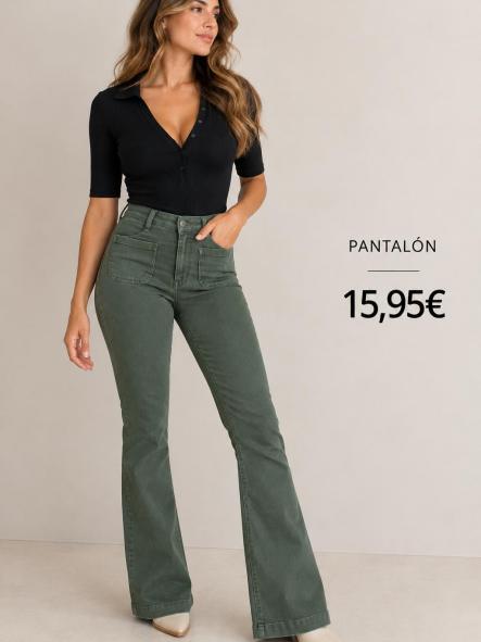 PANTALON VAQUERO CAMPANA VERDE [0]