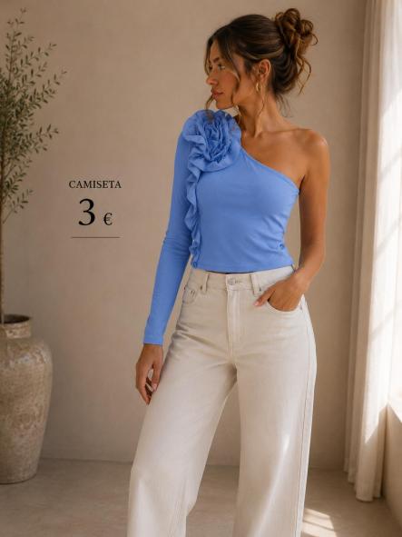 CAMIseta flor. Azul [0]