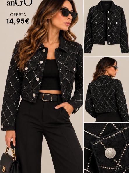 CHAQUETA VAQUERA NEGRA PIEDRAS  [0]