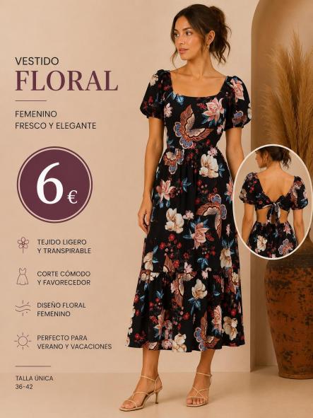 VESTIDO   NEGRO FLORES [0]