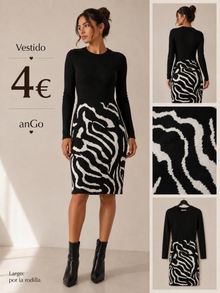 VESTIDO  ANIMAL  NEGRO