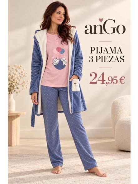PIJAMA 3 PIEZAS AZUL OSCURO 