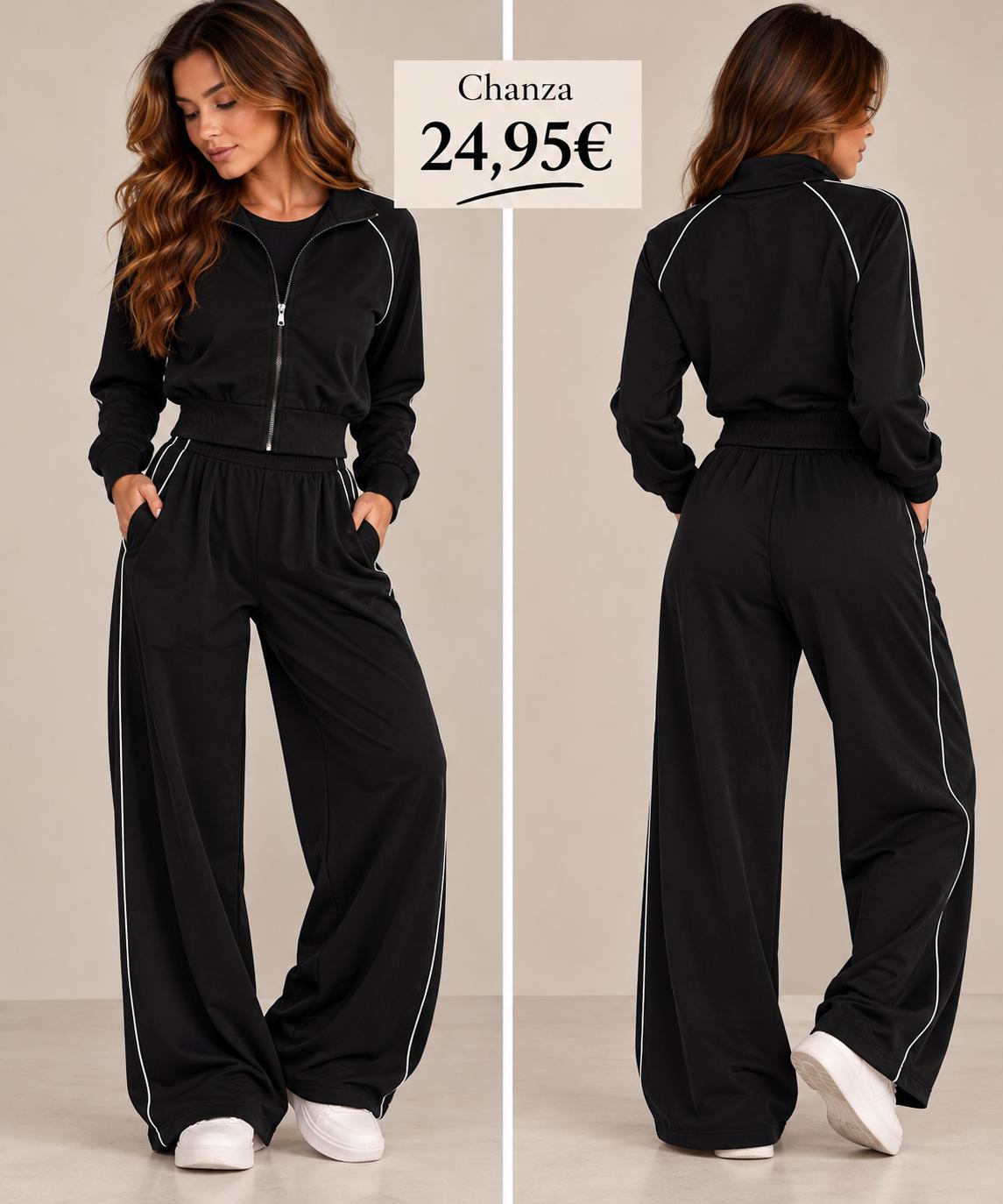 CONJUNTO VIRAL.CHANDAL NEGRO