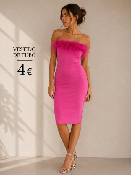 VESTIDO  PLUMAS ROSA [0]