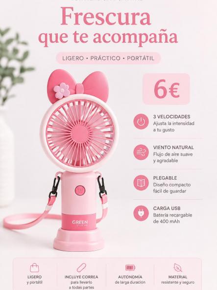 VETILADOR MOLODY ROSA (PREVENTA)
